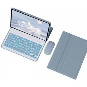 Toetsenbordhoes voor Xiaomi Mi Pad 5/5 Pro 11"" 2021, 7-Kleuren Achtergrondverlichting, Magnetisch Afneembaar Draadloos Toetsenbord,Blauw