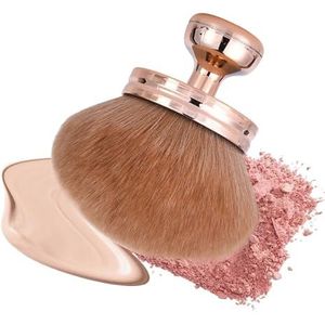 Extra grote body make-upkwast, 74 mm brede Kabuki-kwast voor zelfbruiner, zelfbruinende poederkwast, make-upkwast voor foundation, rouge, gezicht, benen (roségoud)
