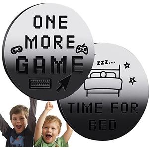 Gamer Besluitvorming Flip Coin - Double Sided 1 More Episode/Go to Bed Coin,Funny Decision Gifts Stocking Stuffers voor tieners jongens Backlight