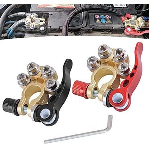 2 stuks Accuklemmen Accupoolklemmen accuterminal 4-weg snelsluiting autoaccuklemmen accuklem snelklemmen poolklemmen Steekverbindingsset positieve negatieve aansluitingen voor bootaanhangers 6-24 V