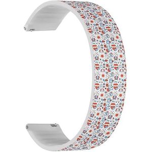 RYANUKA Solo Loop band compatibel met Ticwatch Pro 3 Ultra GPS/Pro 3 GPS/Pro 4G LTE / E2 / S2 (Yoga Icons Square) Quick-Release 22 mm rekbare siliconen band band accessoire, Siliconen, Geen edelsteen