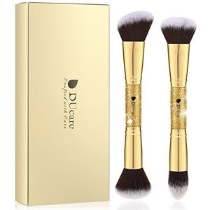 DUcare Kabuki Professionele foundationkwast, 2 stuks, voor gezichtsmake-up, voor vloeibare foundation, crème of poeder