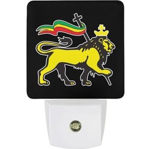 Rastafari Leeuw Van Juda Warm Wit Nachtlampje Plug In Muur Schemering naar Dawn Sensor Lichten Binnenshuis Trappen Hal