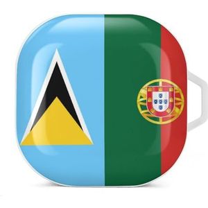 Saint Lucia Portugal vlag oordopjes hoesje compatibel met Samsung hard shell beschermhoes wit stijl