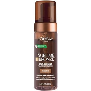 L'Oreal Paris Skincare Sublime Bronzen Hydraterende Zelfbruinende Watermousse, Sneldrogende, Streepvrije Zelfbruiner voor natuurlijk ogende Tan, 5 oz