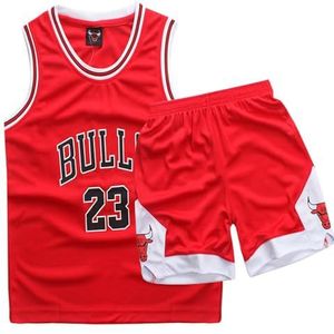 Basketbaloutfit voor Kinderen, 2-delig Kinderen Basketbal Jersey, Mouwloze Kinderen Basketbal Set en Basketbal Shorts, 4-14 Jaar Geschenk voor Jongens (Rood,XL)