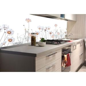 DIMEX Zelfklevende folie voor keukenachterwand, zachte bloemen, 180 x 60 cm, plakfolie, decoratiefolie, spatbescherming voor de keuken, made in EU