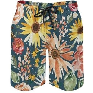SANYJRV Licht zachte en ademende shorts, heren klassieke pasvorm Hawaii zwembroek, elastische trekkoord korte broek, Kleur 1, S