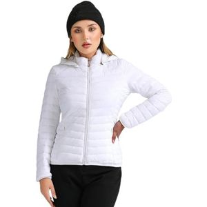 Niiyyjj Winter Parka Ultralight Gewatteerde Puffer Jacket Voor Vrouwen Jas Met Capuchon Warm Lichtgewicht Uitloper, Wit, L