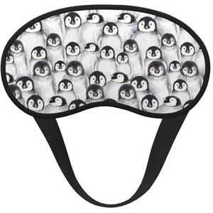 GSGCSBYMLG Leuke Baby Pinguïns Schets Gedrukt Verduisterend Slaap Masker Zacht Verduisterend Oogmasker Slapen Oogmasker