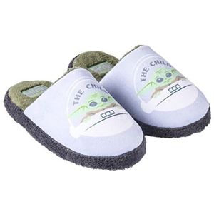 CERDÁ LIFE'S LITTLE MOMENTS Baby Yoda pantoffels voor de winter, met gevoerd voetbed en antislipzool, uniseks, Grijs, 30/31 EU