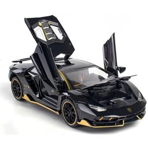 Voor Lamborghini Lp770 1:24 Legering Speelgoed Auto Metalen Diecast Vehicl Model Trek Speelgoed Auto Speelgoed Zinklegering Speelgoedauto (Color : Black)