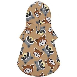 Wasbeer en rode panda hondenhoodie winter hondenjas schattige hondenjas bulldog teddy mopshond puppy kleding 2XL