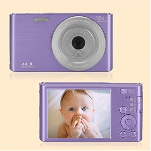 Videocamera Vlogcamera Recorder 44MP Vintage Digitale Foto Camera Time-lapse Opname 4K Fotografische Camcorder Compact Vlog Video Recorder for Kinderen Gift(128G SD Card,Purple)