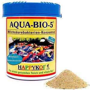 AQUA BIO 5 melkzuurbacteriën poeder, probiotische filterbacteriën voor koivijver, vijver en tuinvijver, ondersteunen de nitrificatie, bouwen algen en modder af. De bescherming rondom voor koi en vijver. (1500 ml)