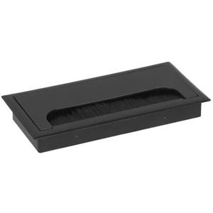 Rechthoekig bureau draad gat cover tafel uitgang computer pc bureau kabel doorvoertule gat houder met zwarte borstel kabel organizer (zwart-80 x 160 mm)