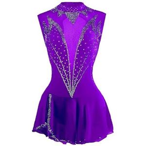 Nnnydjy Mouwloze Wedstrijdjurk Voor Kunstschaatsen Voor Dames Prestatiekostuum Voor Meisjes Voor Rolschaatsen En Ijsschaatsen Turnpakje Voor Gymnastiek Holle Rugloze Uitvoering,F,11_13Years