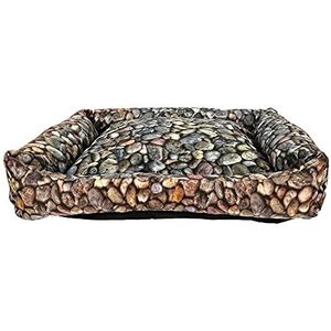 KADAX Huisdierbed, kattenbed, hondenbed, kussen voor huisdieren, katten, honden, hondenslaapplaats, hondenmatras, zachte hondenbank, rechthoekige kattenbank, hondenmand, waterdicht (80 x 70 cm, stenen)