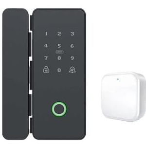 Wifi Tuya Glas Vingerafdruk Deurslot Slim Biometrisch Elektronisch Deurslot Digitaal Slot Boor Gratis For Kantoor Slank ontwerp(Ttlock with gateway,Type E)