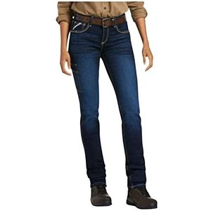 ARIAT Women's Rebar Perfect Rise Work Flex Riviter Slim Leg Jeans Blue 28 LNG