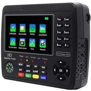 Digitale satellietzoeker V10 Finder Max Satelliet Finder Signaal Meter for DVB-S/S2/S2X Ontvanger Sat Detector Ingebouwde 4000mAh batterij voor het aanpassen van de satelliet-tv-schotel