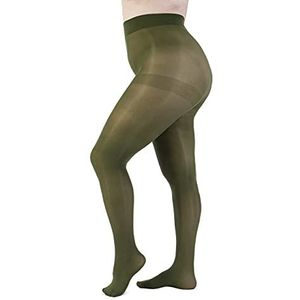 Halfmatte 50 Denier Panty voor Dames Curvy Plus Size Grote Maten - Made in Italy (Military green, 8)