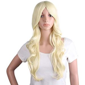 Charmante Synthetische Vezel Lange Golvende Vrouwen Volledig (Bruin)