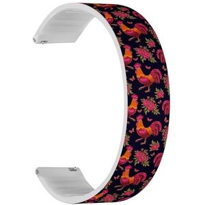 Solo Loop Bandje compatibel met Forerunner 645/645 Music, Forerunner 55, Garmin Forerunner 245/245 Music (rode haan), quick-release 20 mm rekbare siliconen band, accessoire, Siliconen, Geen edelsteen