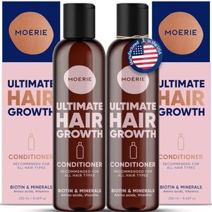 Moerie Mineraalconditioner voor langer, dichter, voller haar, veganistische haarproducten, parabenvrije haarproducten, alle haartypes, stop haaruitval, 2 x 250 ml