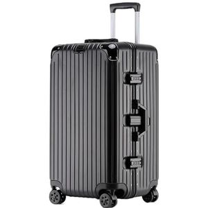 Bagage Hardshell Met Aluminium Frame, Spinnerwielen TSA-slot Handbagage Met Hoge Capaciteit Trolley Koffer (Color : E, Size : 30in)