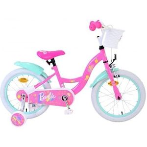 Hoppa! Barbie kinderfiets - meisjes - 16 inch - roze - twee handremmen (31655-SAFW)