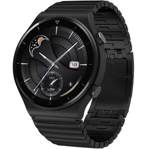 22mm roestvrijstalen horlogeband geschikt for Huawei Watch 4 GT2 3 pro 46mm band geschikt for samsung horloge 6 5 4 loop geschikt for seiko armband (Color : Black-1, Size : For huawei gt 42 46)