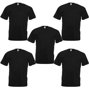 Fruit of the Loom Heren Valueweight T-shirt met korte mouwen, Zwart (zwart 0_zwart)), L