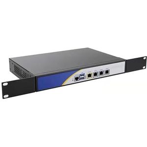HSIPC Rackmount 1U J4125 Quad Core Firewall Micro Appliance, Mini PC, Nano PC, Router PC met 4G RAM 128G SSD, 4 RJ45 i225-V 2500M Port AES-NI Compatibel met pfsense opnsense...
