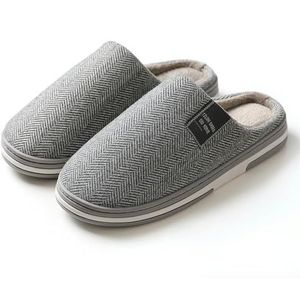 CMBDXZJ Women'S Slippers Women Men Plush Soft Slippers Winter Warm Slip On House Shoes Anti-skid Indoor Outdoor Cotton Slippers Soft And Warm-light Gray-42-43