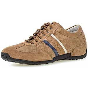 Gabor Pius lage sneakers voor heren, lage schoenen, uitneembaar voetbed, gecertificeerd leer, beige koord., 43 EU