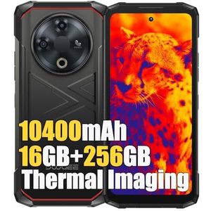 DOOGEE Fire 6 Smartphone Portable Incassable 2025, 16Go+256Go Android 14 Téléphone Débloqué 4G, 50MP + Caméra Thermique, 10400mAh, 6.56"" DH+ Smartphone Incassable Etanche, GPS/OTG/3 Card Slot, Noir