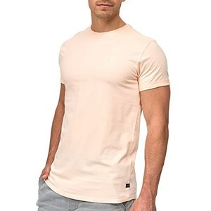 INDICODE Heren Kloge Shirt | T-shirt met ronde hals Pale Peach XL