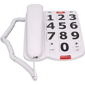Seniorentelefoon met Grote Toetsen, Vaste Telefoon met Nummeropslag, Snelkiezen, Volumeregeling, Seniorentelefoon voor Slechthorenden en Slechtzienden
