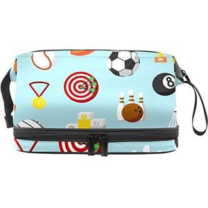 Grote capaciteit Travel Cosmetische Tas, د Patroon beweging, make-up tas, waterdichte make-up tas organisator, Meerkleurig, 27x15x14 cm/10.6x5.9x5.5 in