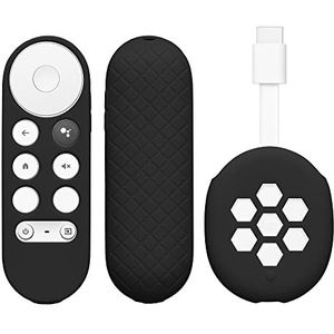 kwmobile hoes voor afstandsbediening en streamingapparaat - Beschermcase compatibel met Google Chromecast 2020 4K (not for New-Generation) - Van silicone in zwart/zwart
