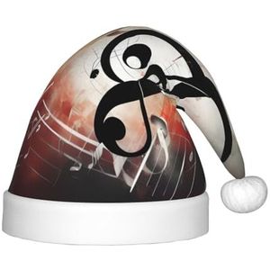 SSIMOO Muzieknoten Heerlijke Kinderen Pluche Kerstmuts - Vakantie Decoratieve Hoed Voor Feesten, Feestelijk Plezier En Meer