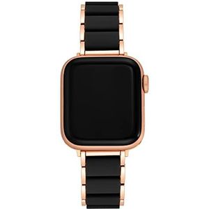Anne Klein Rubberen modieuze armband voor Apple Watch, veilig, verstelbaar, Apple Watch vervangende band, past op de meeste polsen, roségoud/zwart, Rose goud/zwart