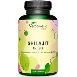 Vegavero Mumijo Shilajit capsules | 1300 mg-extract (60:1) | Vergelijkingswinnaar 2024* | 60% Fulvinezuur + 12% Humuszuur | Originele Shilajit Himalaya - uit India | Laboratorium getest