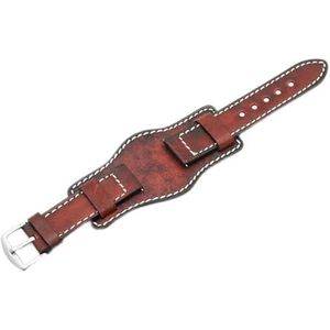 LQXHZ Lederen manchet horlogeband 22mm 24mm horlogeband met mat polsbescherming geel rood horlogeband compatibel met Fossil, 20mm, agaat