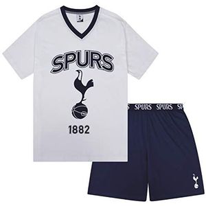 Tottenham Hotspur FC - Pyjama met korte broek/loungewear voor mannen - Officieel - Clubcadeau - Wit logo - Medium