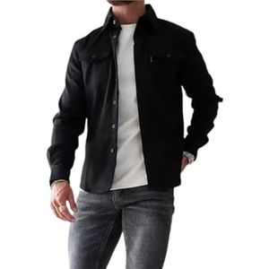 ArknAv Heren button-down sweatshirt-jas, casual, stijlvolle overhemd, casual jeugd-herenhemd
