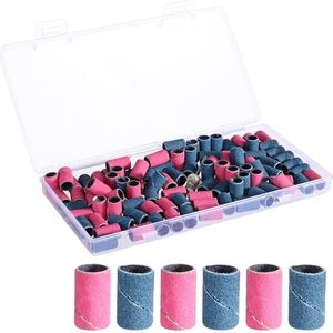Schuurbanden voor nagelboor, 100 stuks, schuurbanden, 240 korrels, 180 korrels, nagelschuurbanden met doorn, nagelboor voor nagelboren, polijsten, gladmakende nagels