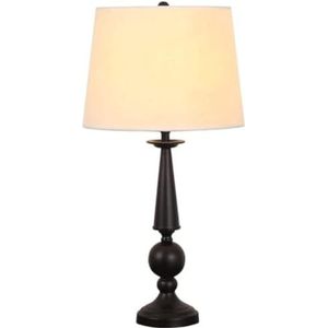 Tafellamp Nachtlampje Smeedijzeren Tafellamp Stoffen Kap Nachtkastje Lamp Bureaulamp Moderne Bureaulamp Bureaulamp Voor Slaapkamer (Color : Dimmer Switch, Size : 48 * 25cm)