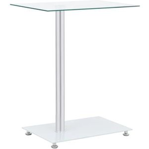 vidaXL Bijzettafel U-vormig 45x30x58 cm gehard glas transparant